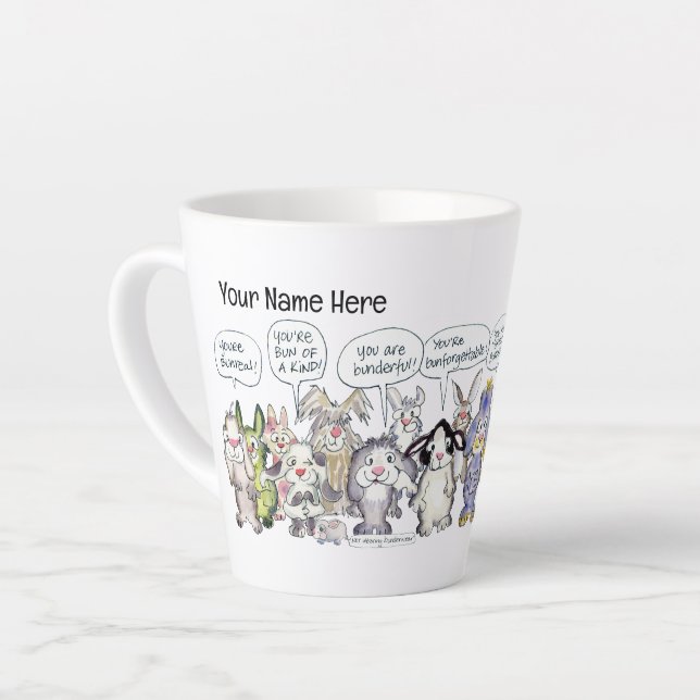 19 Cartoon Bunderful Bunny Rabbits Custom Mug (Left Angle)