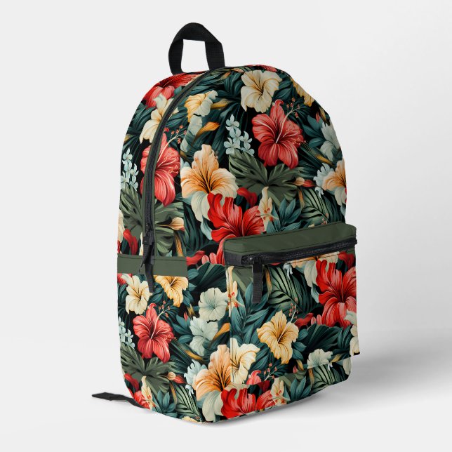 #19 Floral Pattern Printed Backpack (Back Corner Left)