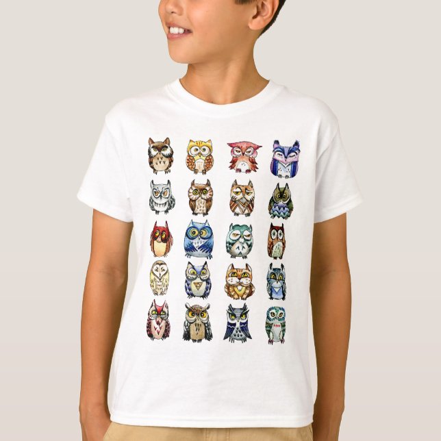19 Owls and 1Cat T-Shirt (Front)