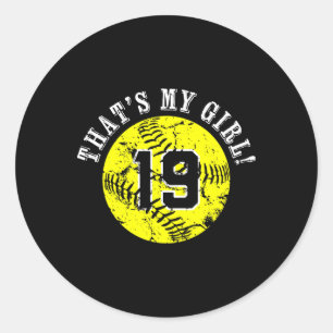 #19 Softll Player That's My Girl Cheer Mom Dad Tea Classic Round Sticker