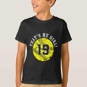 #19 Softll Player That's My Girl Cheer Mom Dad Tea T-Shirt
