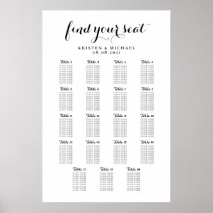 19 Table Large Wedding Guest Seating Chart