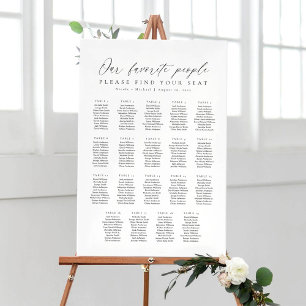 19 Tables Favourite People Acrylic Seating Chart