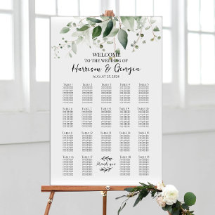 19 tables greenery elegant wedding seating chart
