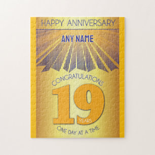 19 Year AA 12 Step Anniversary Personalised Jigsaw Puzzle