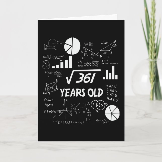 19 Year Old Bday Geeky Math 19th birthday Gift Card (Front)