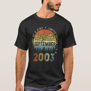 19 Year Old  Vintage September 2003 19th Birthday  T-Shirt