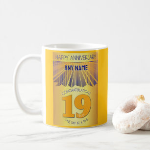 19 Year Sober Anniversary Golden Ray 12 Step Coffee Mug