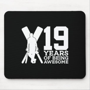 19 Years Of Being Awesome Cricket 19th Birthday  Mouse Pad
