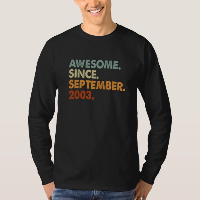 19 Years Old Awesome Since September 2003 19th Bir T-Shirt (Front)