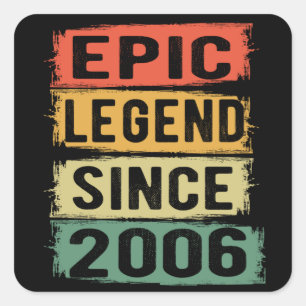 19 Years Old Bday Epic Legend 19th Birthday Gift Square Sticker
