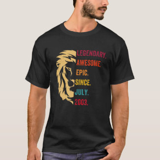 19 Years Old Gifts Legend Since July 2003 19Th Bir T-Shirt
