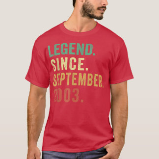 19 Years Old Gifts Legend Since September 2003 19t T-Shirt