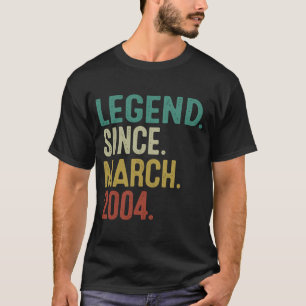 19 Years OldLegend Since March 2004 19th Birthday T-Shirt