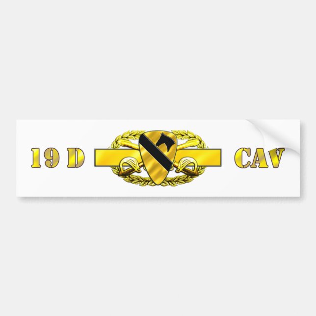 19D 1st Cavalry Division Bumper Sticker (Front)