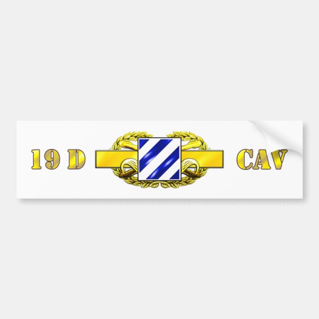 19D 3RD Infantry Division Bumper Sticker (Front)