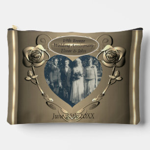 19th/8th Bronze(Color)Photo Wedding Anniversary Accessory Pouch