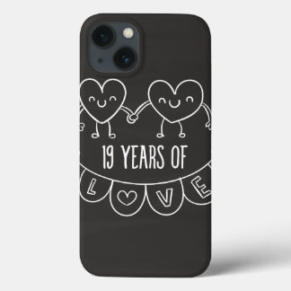 19th Anniversary Gift Chalk Hearts iPhone 13 Case