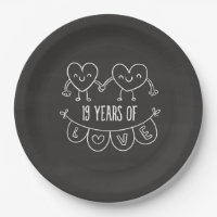 19th Anniversary Gift Chalk Hearts