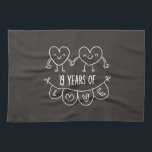 19th Anniversary Gift Chalk Hearts Tea Towel<br><div class="desc">Cute two doodle hand drawn heart 19th year anniversary design.</div>