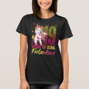 19th Birthday  19 Year Old Girl Flossing Unicorn P T-Shirt