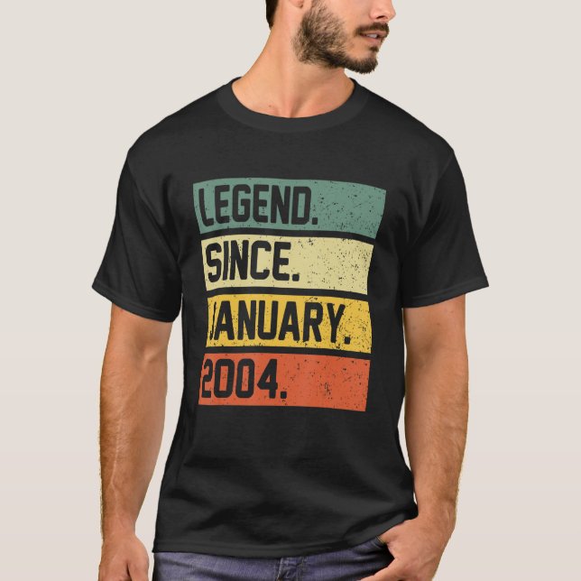 19th Birthday  19 Year Old Legend Since January 20 T-Shirt (Front)