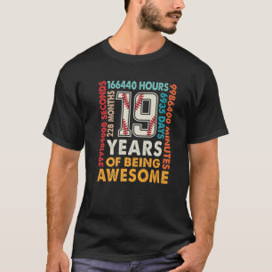 19Th Birthday 19 Years Old 228 Months Cool Basebal T-Shirt