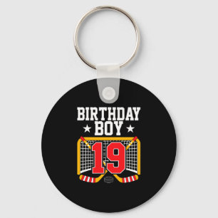 19th birthday boy hockey player 19 years old bday key ring