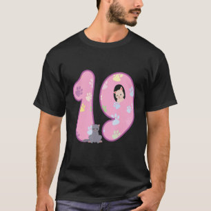 19th Birthday Cat Cat Birthday Party Paws Birthda T-Shirt