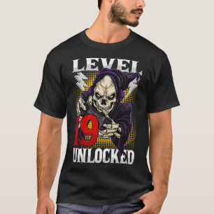 19th Birthday Gamer Skeleton Level 19 Unlocked Gam T-Shirt