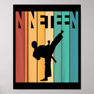 19th Birthday Karate Taekwondo Theme 19 Year Old Poster
