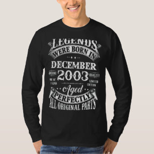 19th Birthday  Legends Born In December 2003 19 Yr T-Shirt
