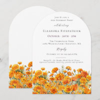 19th Birthday Marigold October Birth Flower Arch