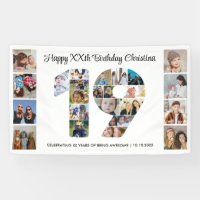 19th Birthday Party Number 19 Photo Collage