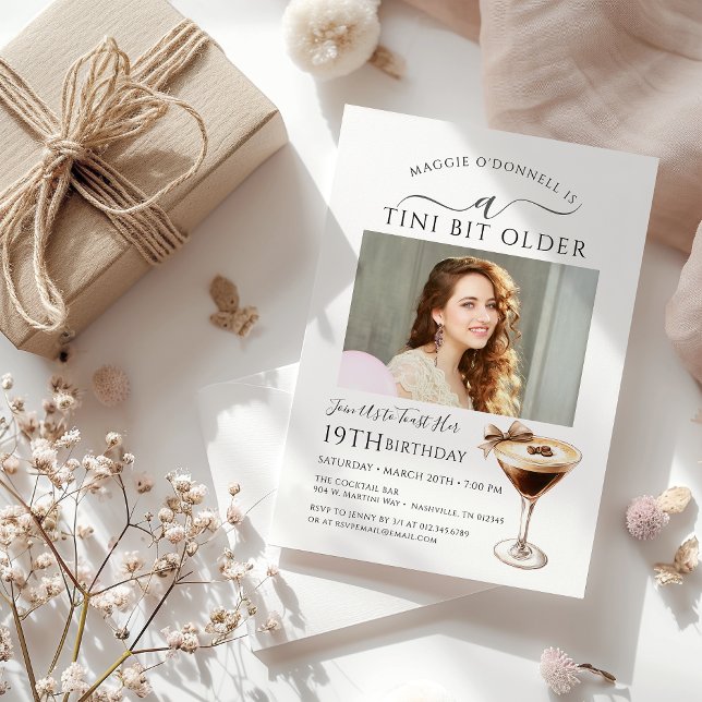 19th Birthday Party Photo Espresso Martini Invitation (Creator Uploaded)