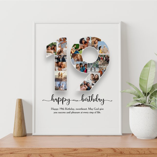19th Birthday Photo Collage Poster (Creator Uploaded)