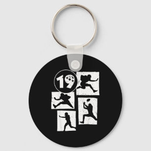 19th Birthday Retro American Football 19 Years Old Key Ring