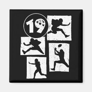 19th Birthday Retro American Football 19 Years Old Magnet