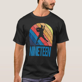 19th Birthday Retro Baseball 19 Years Old Boy Girl T-Shirt