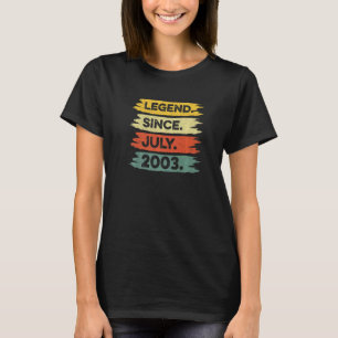 19th Birthday Retro Vintage Legend Since July 2003 T-Shirt