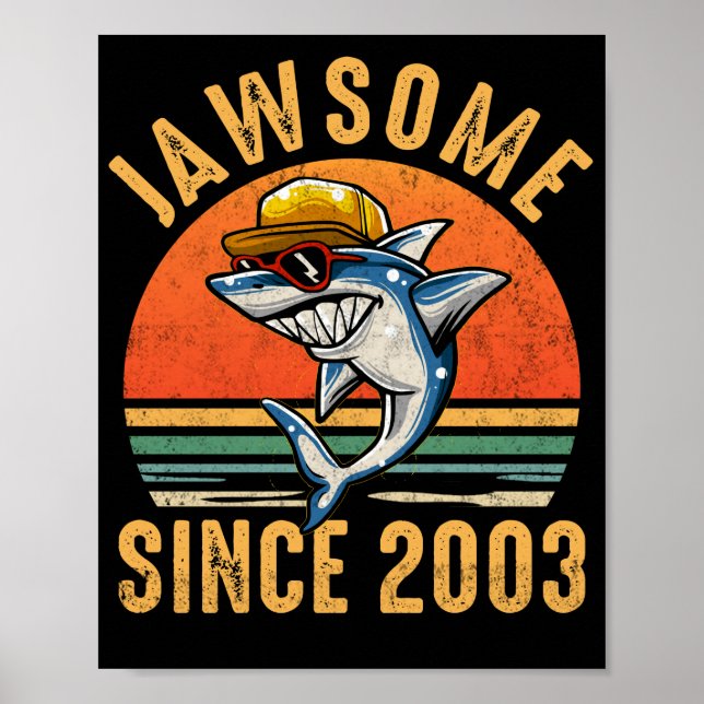 19th Birthday Shark 19 Year Old Jawsome Since 2003 Poster (Front)