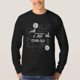 19th Birthday Square Root Math 19 Years Old Bday T-Shirt