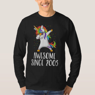 19th Birthday Unicorn Dab Awesome Since 2003 T-Shirt