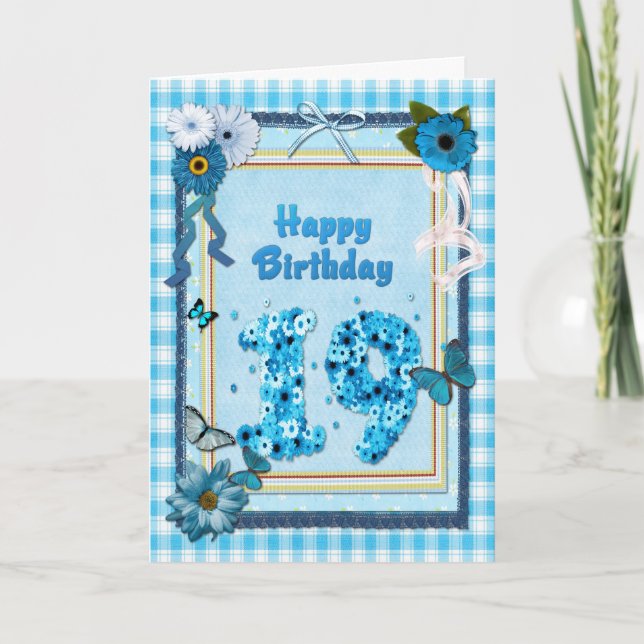19th Birthday with a scrapbook effect Card (Front)