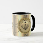 19th Bronze (Colour) Wedding Anniversary Mug<br><div class="desc">For a romantic touch; my ornate emblem on a ceramic mug for her 19th wedding anniversary that she'll love!</div>