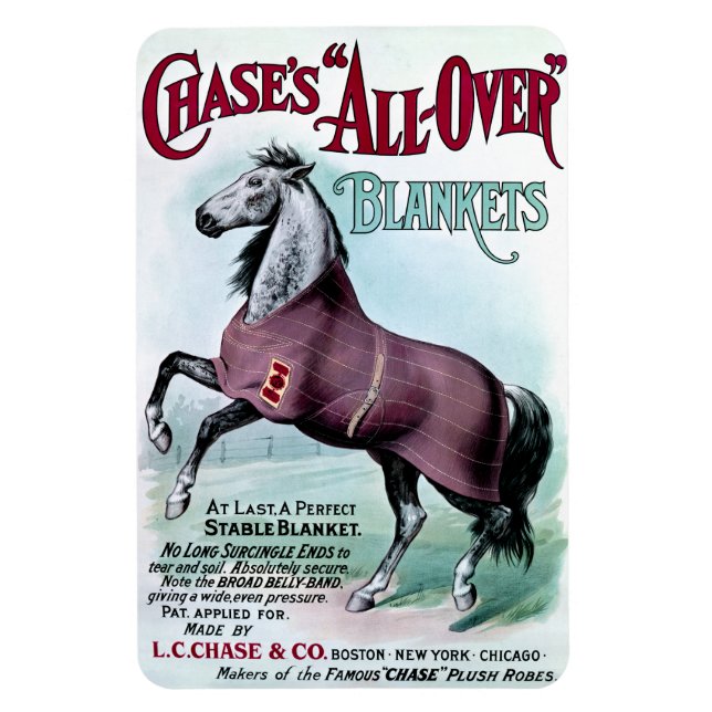 19th C. Chase Horse Blankets Magnet (Vertical)