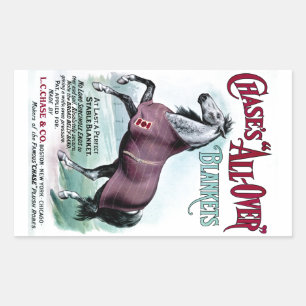 19th C. Chase Horse Blankets Rectangular Sticker