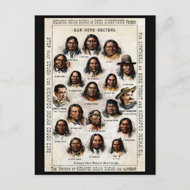 19th C. Indian Medicine Poster Postcard (Front)