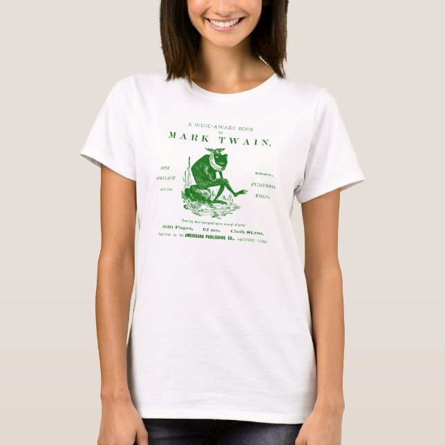 19th C. Marks Twains Jumping Frog, green T-Shirt (Front)