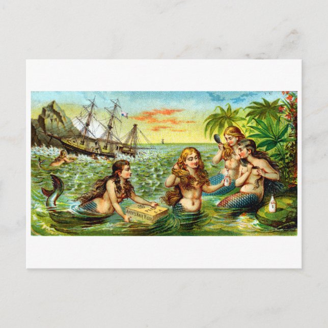 19th C. Mermaids Postcard (Front)